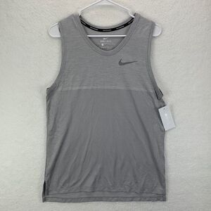 Nike Dri-Fit Medalist Running Tank Men’s Size M Gunsmoke Gray DRY Knit NWT